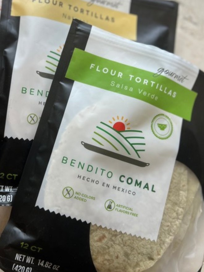 Bendito Comal flour tortillas, Salsa Verde